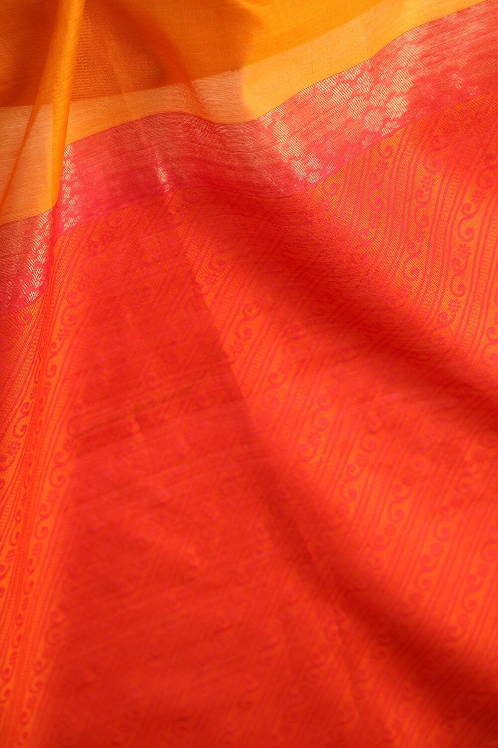 Dark Yellow South Pure Silk Cotton Woven Saree image number null