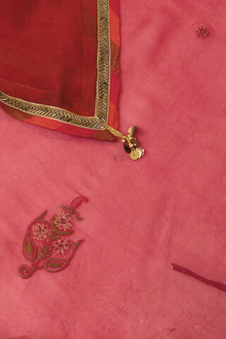 Red Viscose Organza Embroidered Saree thumbnail image number null