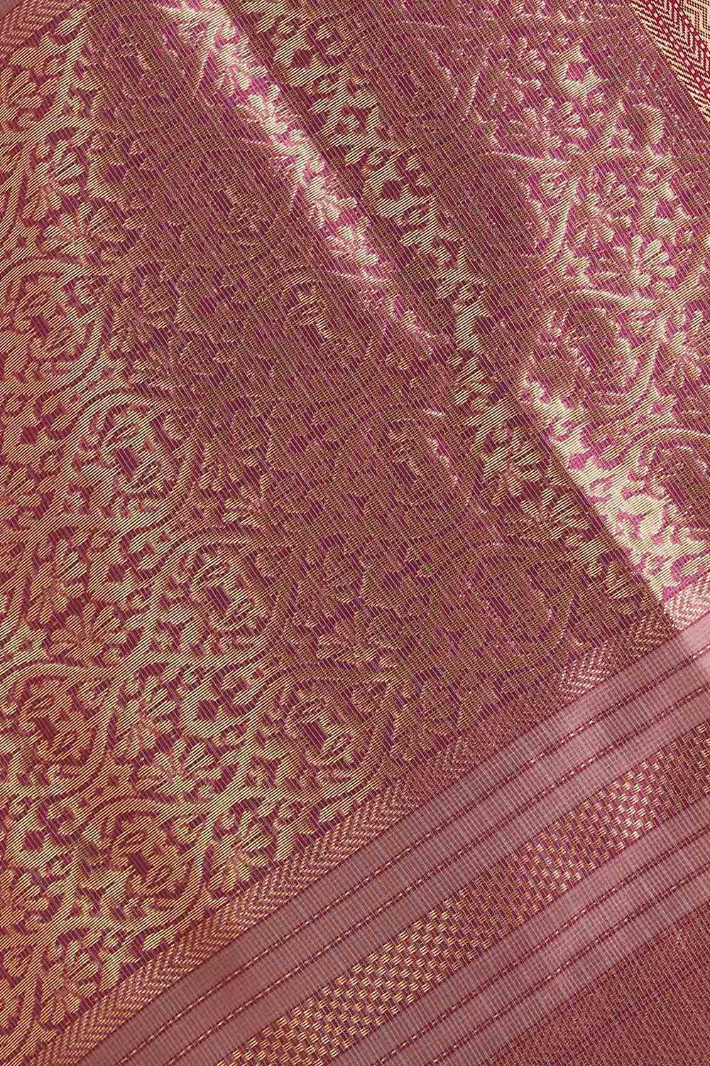 Pink Pure Silk Cotton Maheshwari Saree image number null