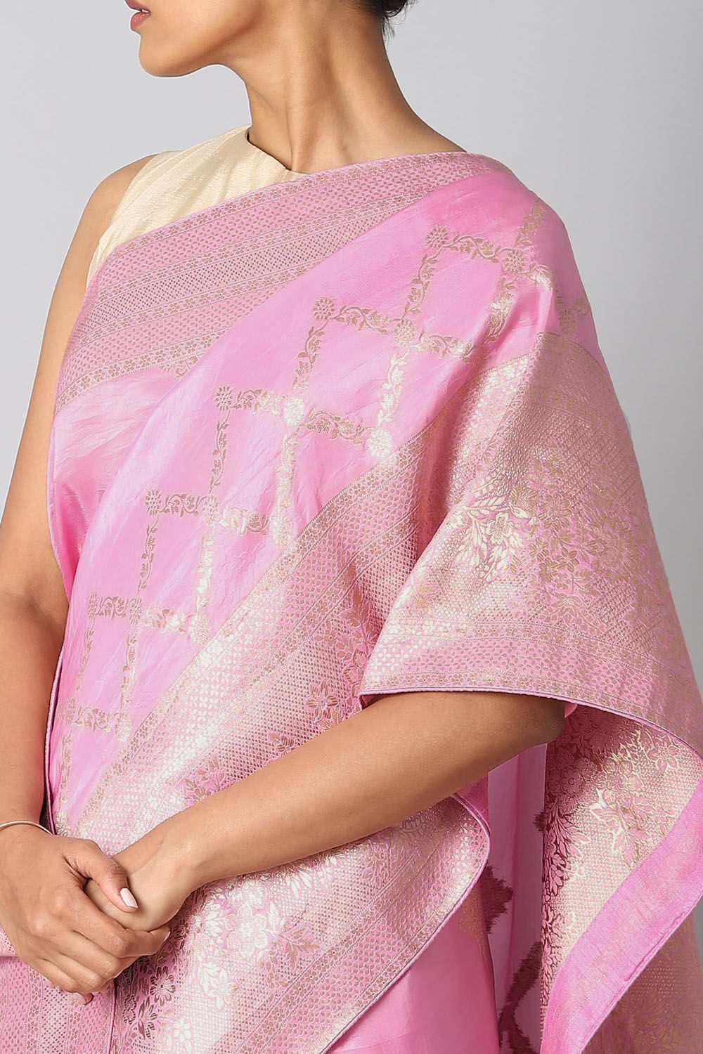 Blush Pink Pure Luxe Vegan Saree image number null