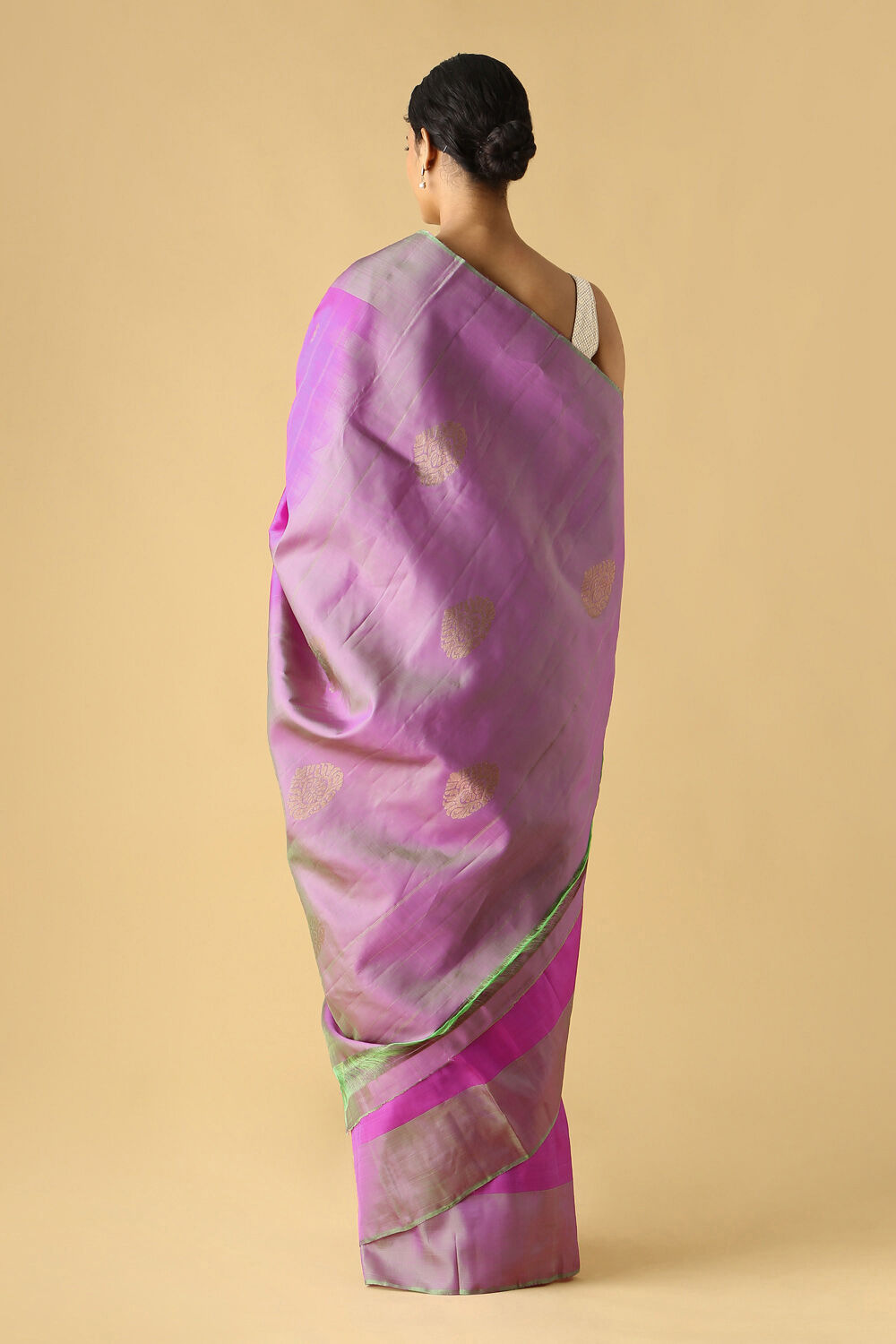 Dark Pink Pure Silk Kanjivaram Saree image number null