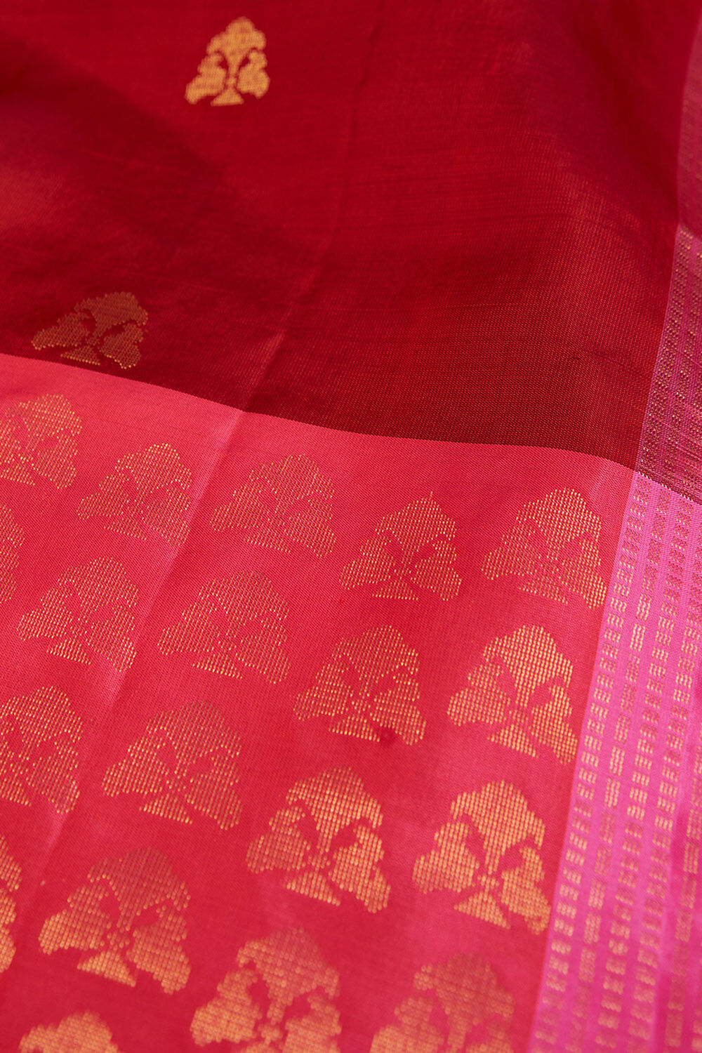 Red Woven Pure Soft Silk Saree image number null