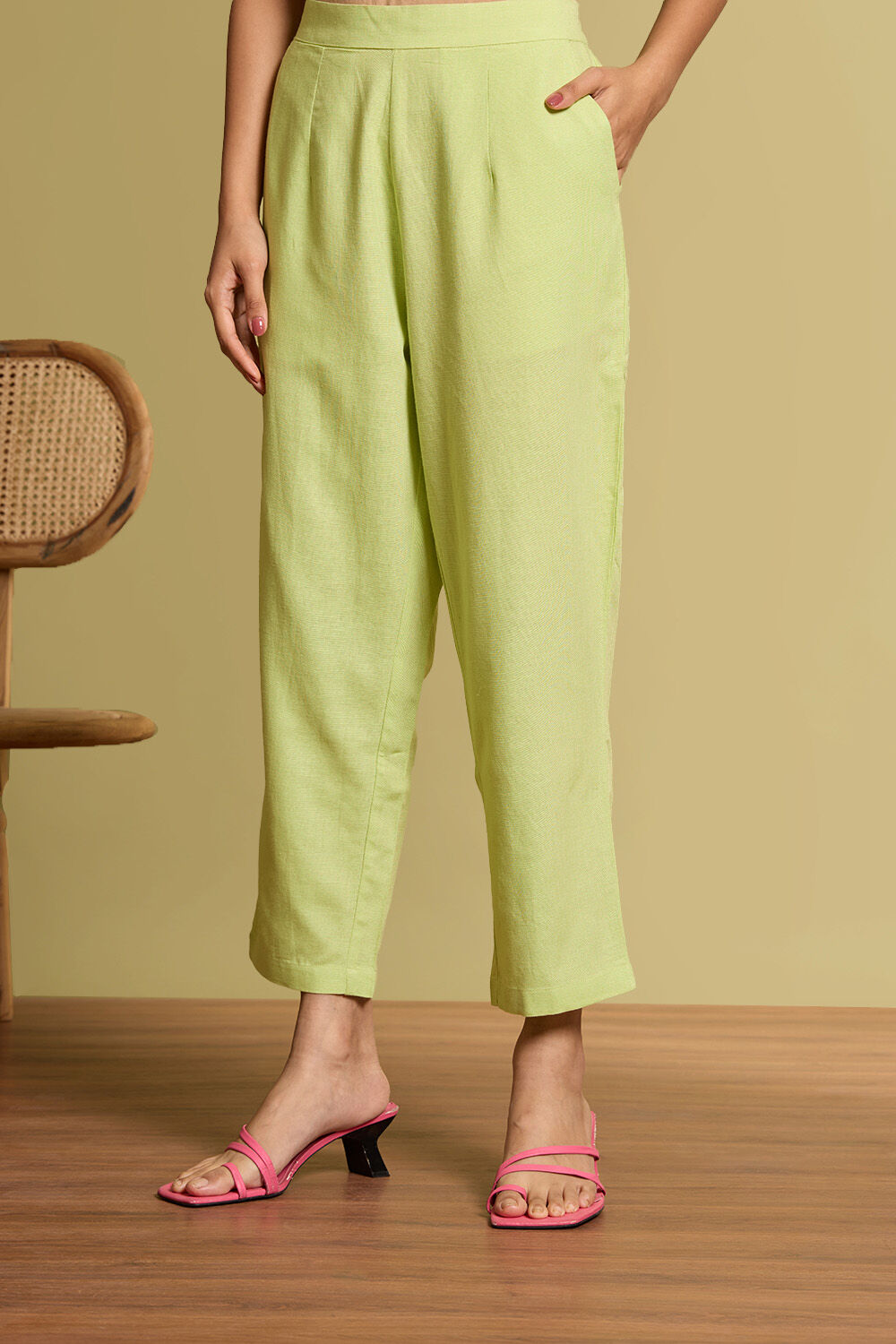 Light Green Pure Cotton Embroidered Kurta Set image number null