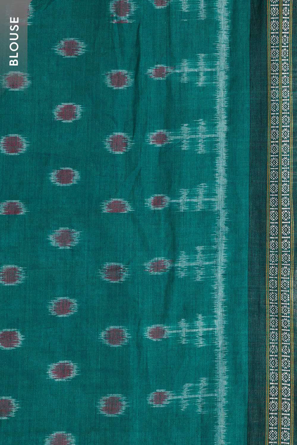 Green Odisha Pure Cotton Ikat Saree image number null