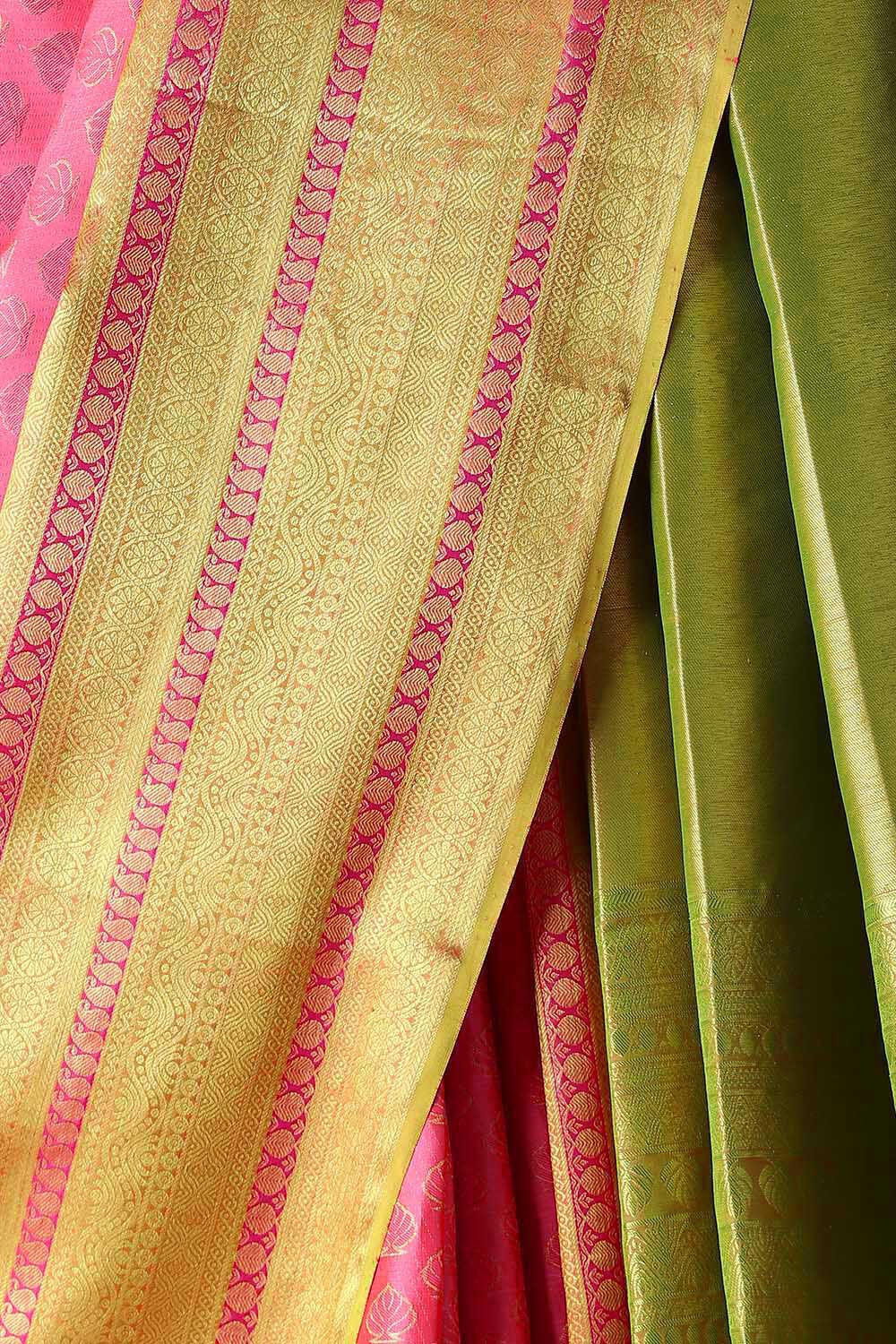 Pink Pure Silk Kanjivaram Saree image number null