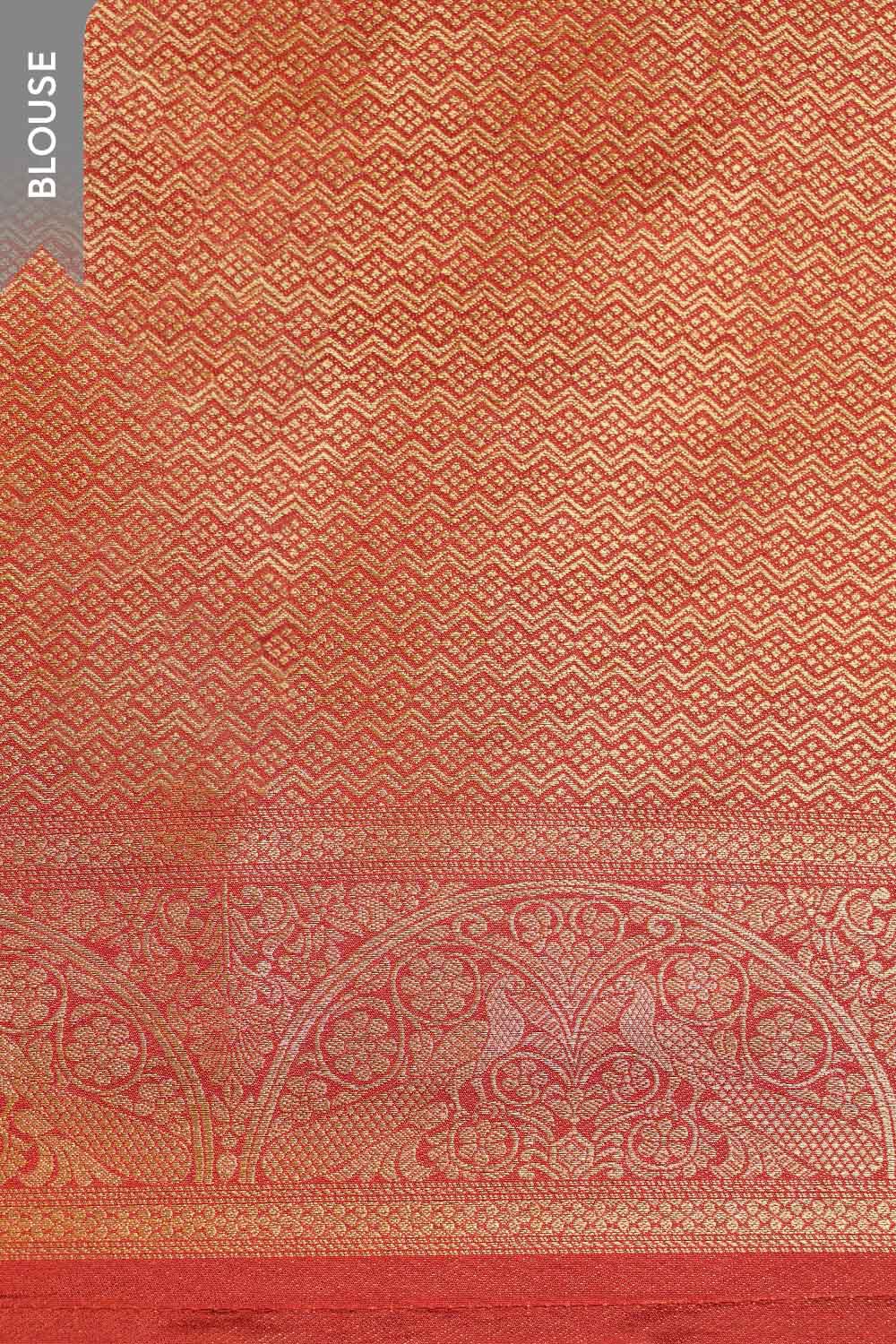 Dark Orange Woven Pure Viscose Saree image number null