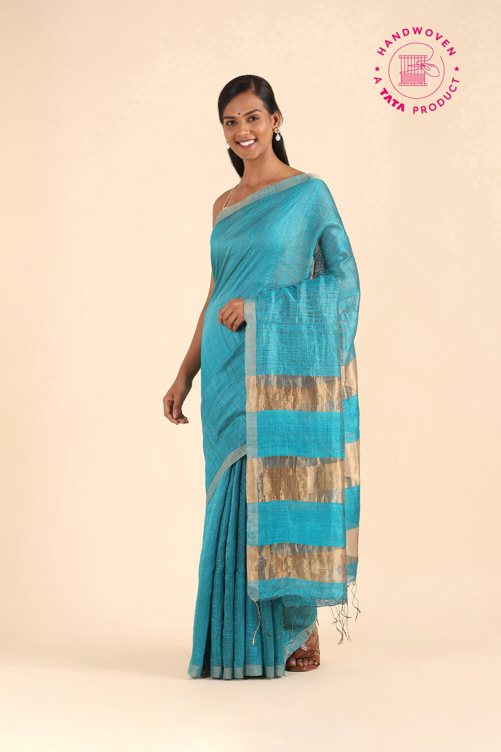 Light Blue Pure Silk Vanya Bengal Saree image number null