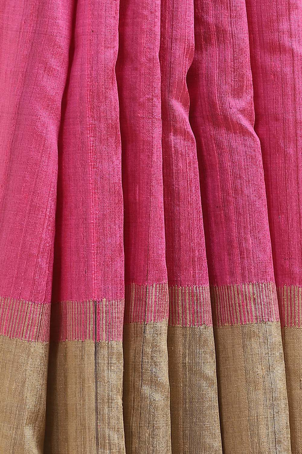 Dark Pink Pure Silk Woven Saree image number null