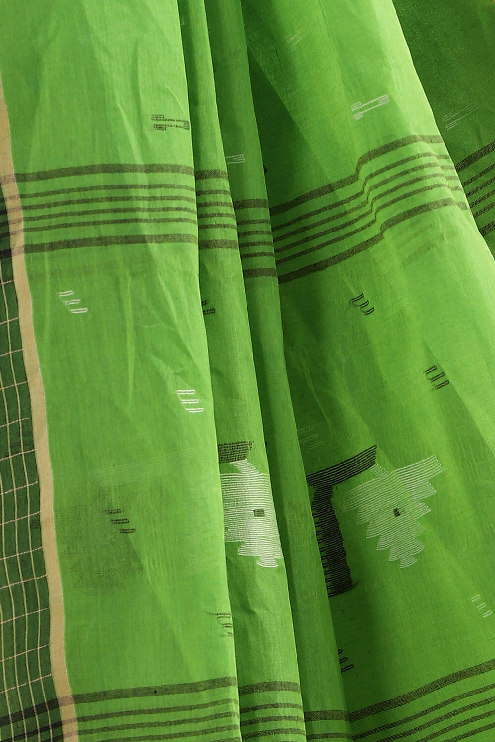 Light Green Pure Cotton Bengal Saree image number null