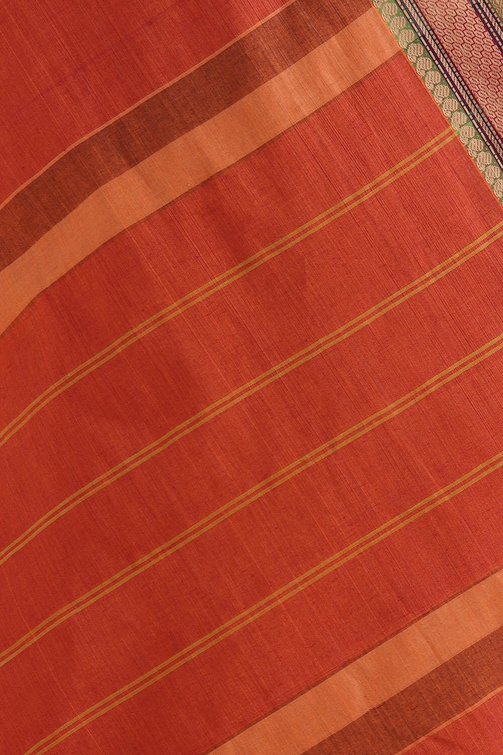 Dark Pure Orange Cotton South Saree image number null