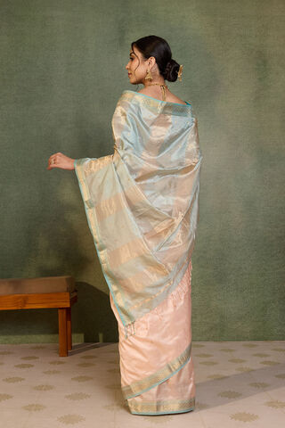 Light Orange Woven Pure Silk Maheshwari Saree thumbnail image number null