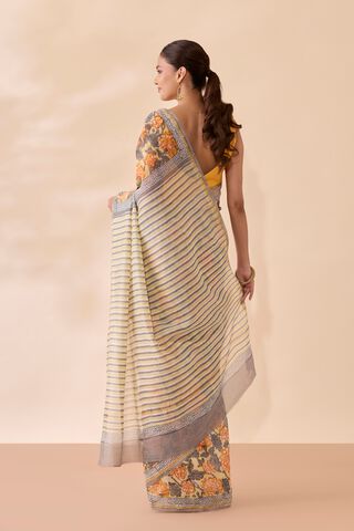 Light Yellow Rajasthan Pure Silk Cotton Printed Sanganeri Saree thumbnail image number null