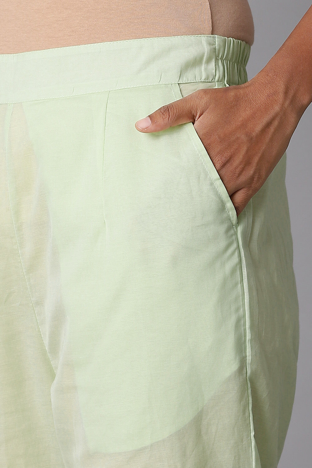 Light Green Viscose Embroidery Kurta Set image number null