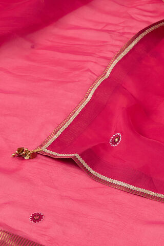 Red Viscose Organza Embroidered Saree thumbnail image number null