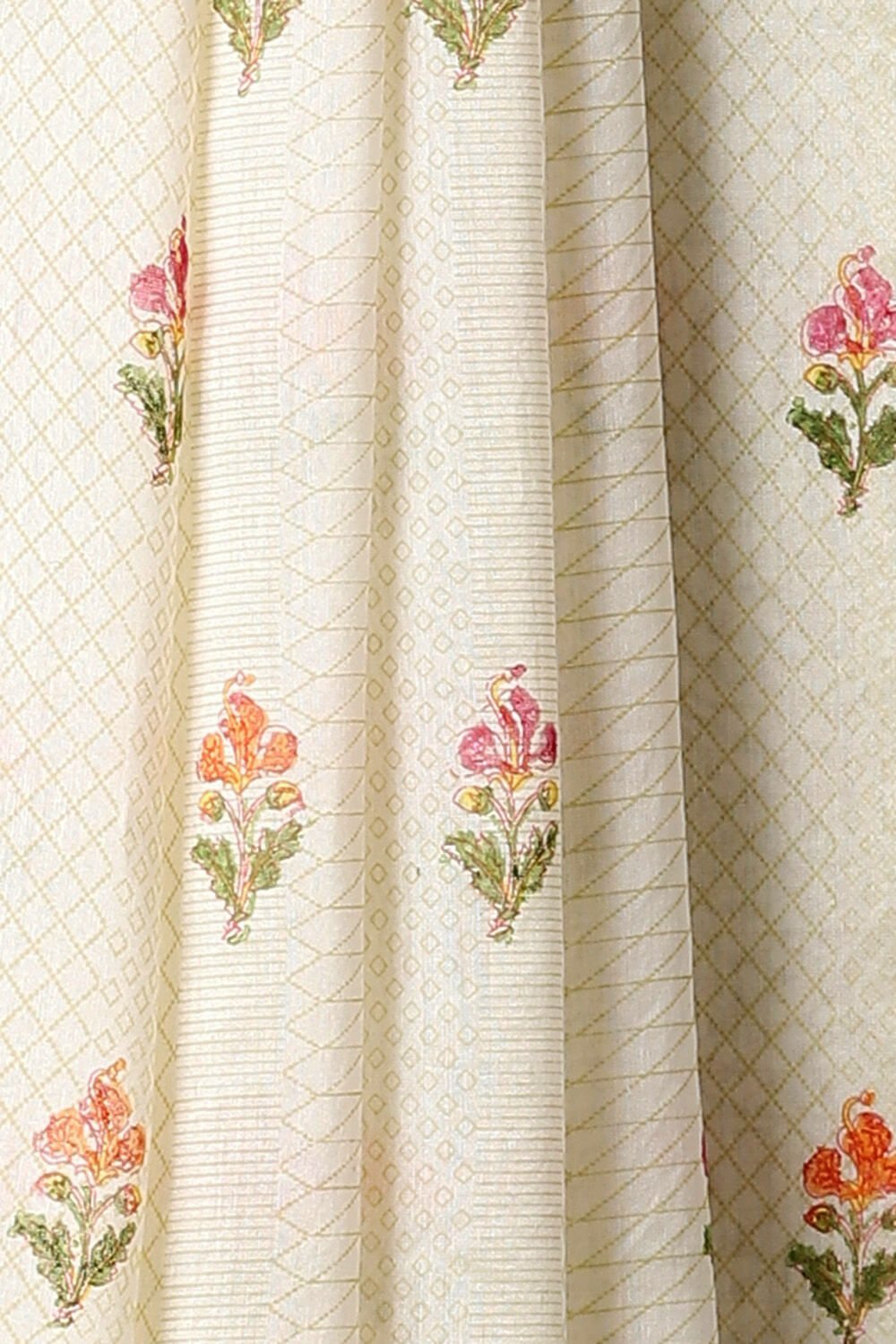 Off White Pure Silk Cotton Printed Saree image number null
