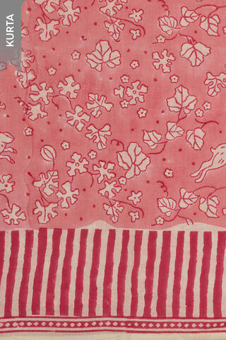 Pink Bagru Block Printed Pure Cotton Unstitched Suit Set thumbnail image number null