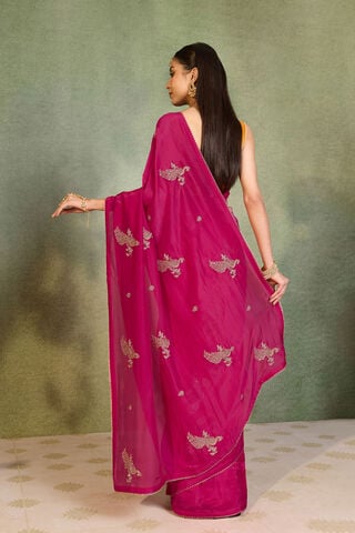 Pink   Pure Viscose Embroidered Saree thumbnail image number null