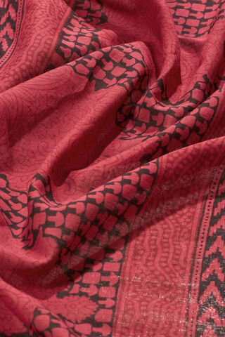 Red Bagh Block Printed Pure Cotton Saree thumbnail image number null