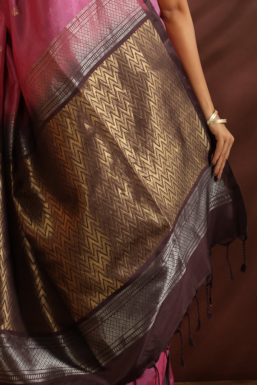 Pink South Pure Silk Woven Saree image number null