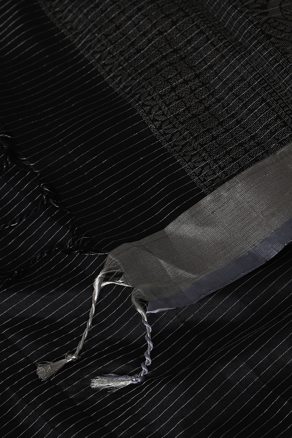 Black Pure Silk South Saree image number null
