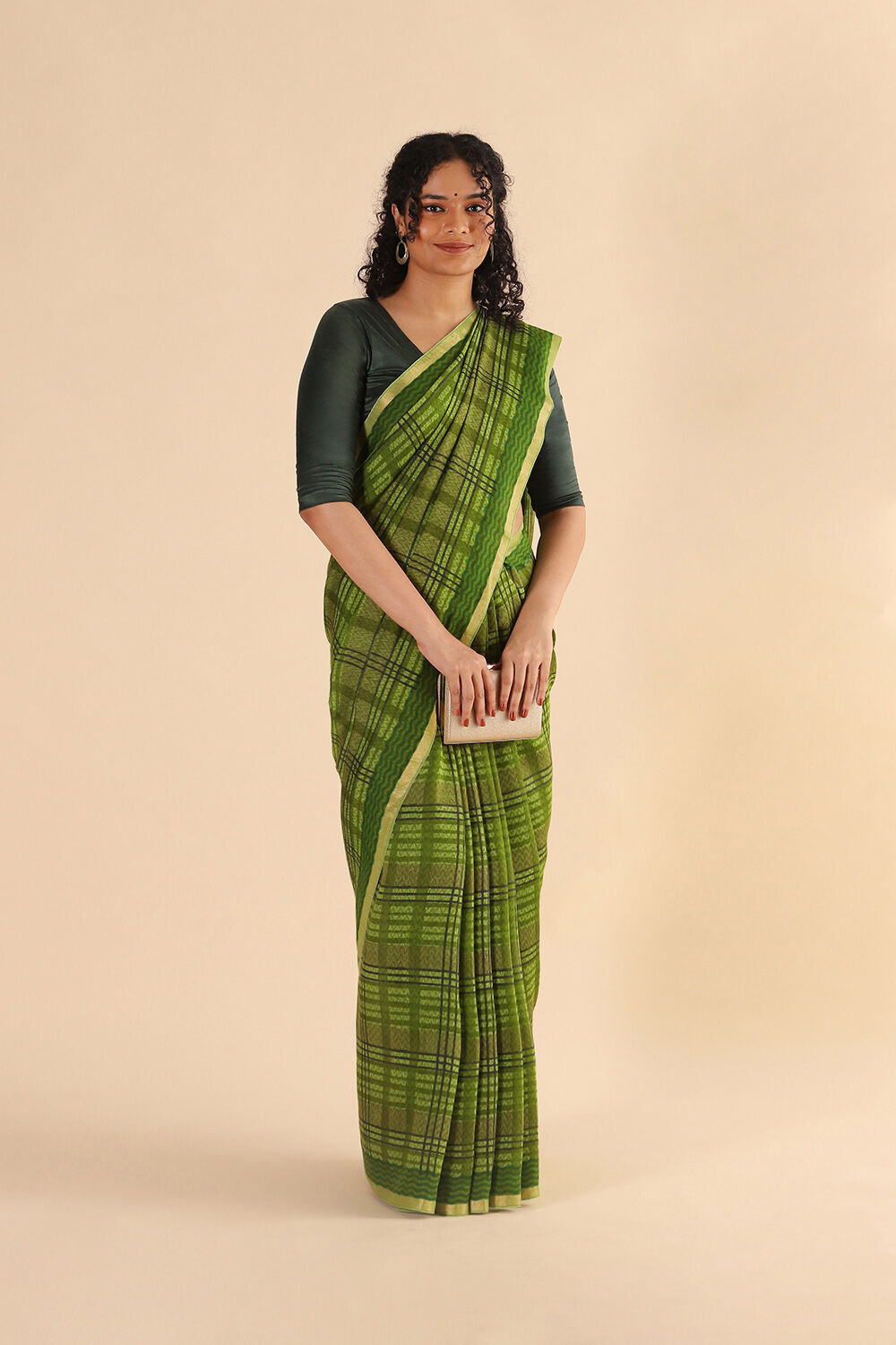 Green Pure Tussar Vanya Printed Saree image number null