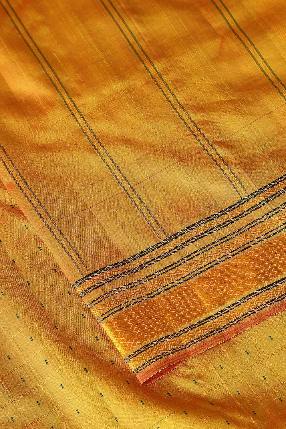 Yellow Pure Silk Kanjivaram Saree image number null