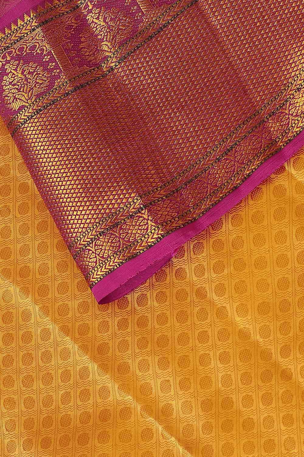 Yellow Pure Silk Kanjivaram Saree image number null