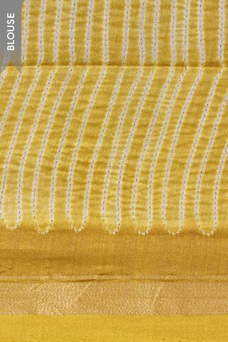 Light Yellow Pure Silk Cotton Shibori Saree thumbnail image number null