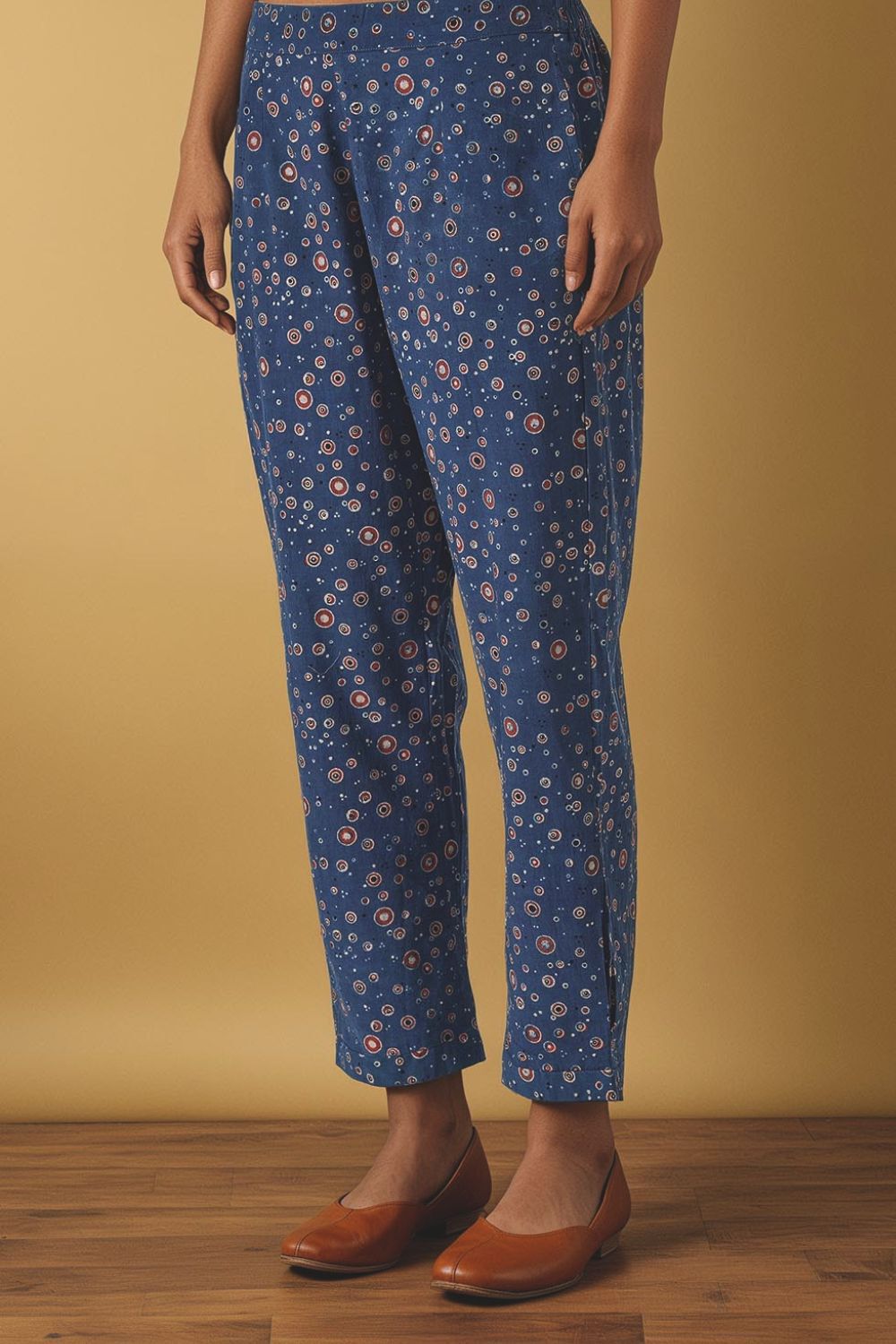 Blue Pure Cotton Ajrakh Trouser image number null