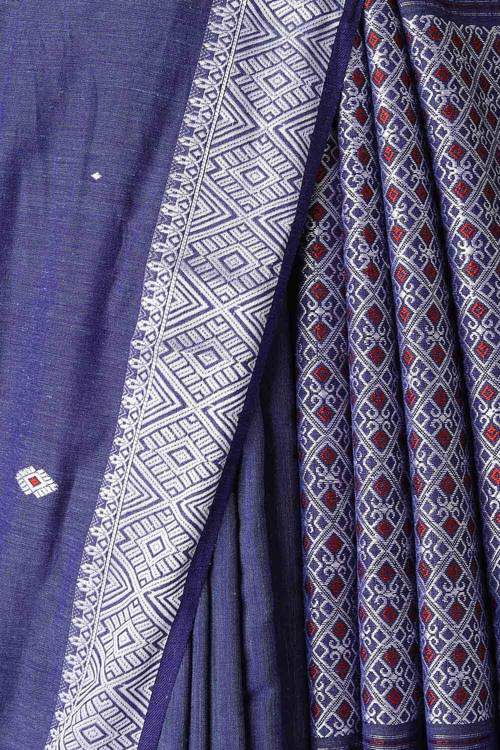 Dark Blue Modal Eri Assam Saree image number null