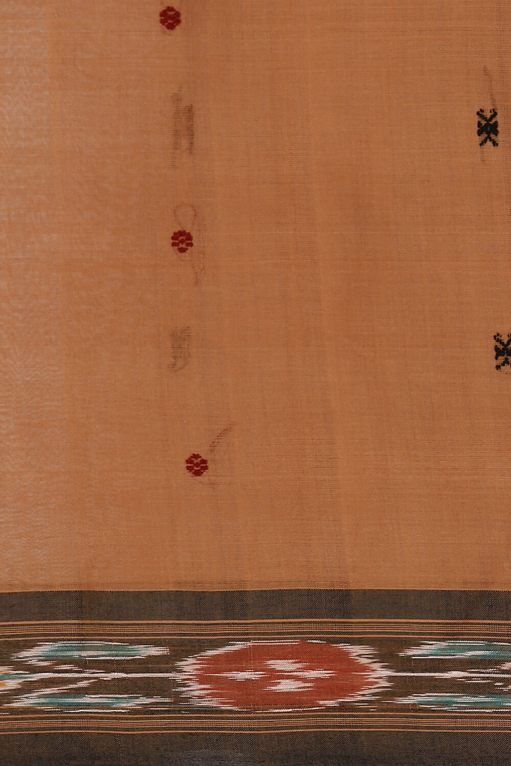 Light Pure Brown Cotton Sambalpuri Ikat image number null