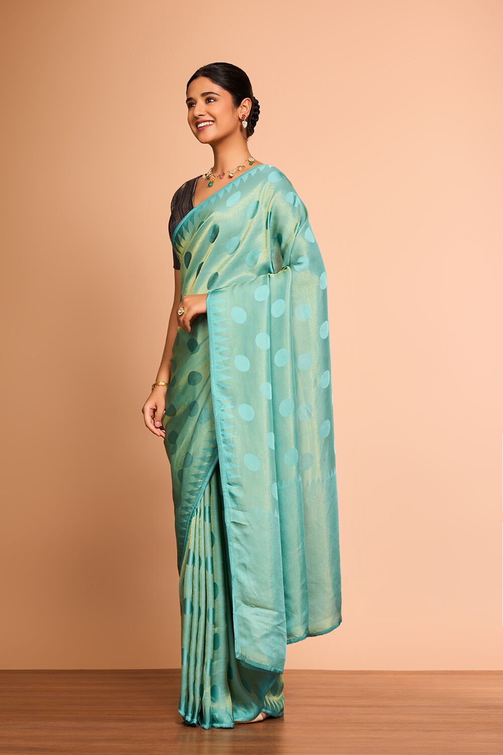 Light Blue Woven Viscose Saree image number null