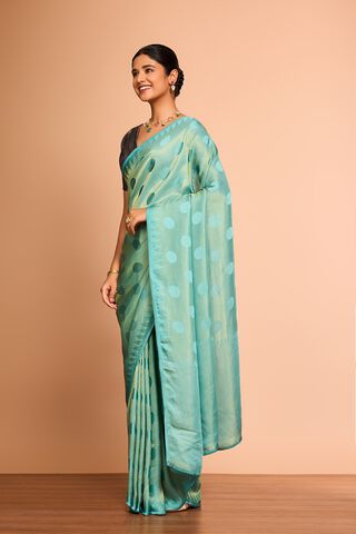 Light Blue Woven Viscose Saree thumbnail image number null