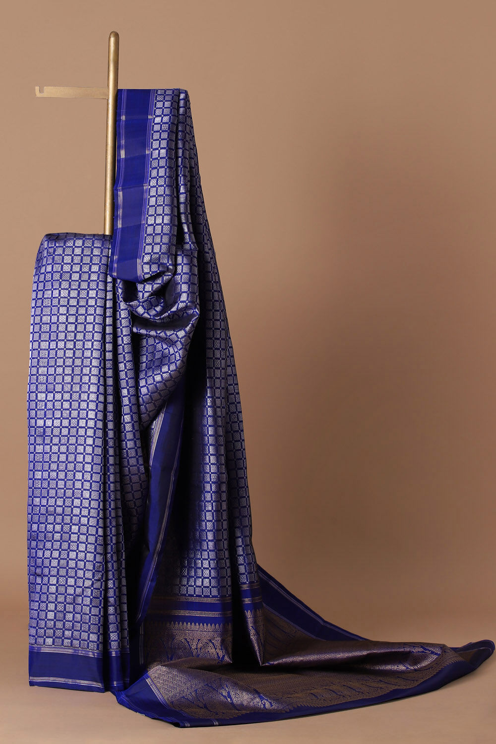 Dark Blue Pure Silk Kanjivaram Saree image number null