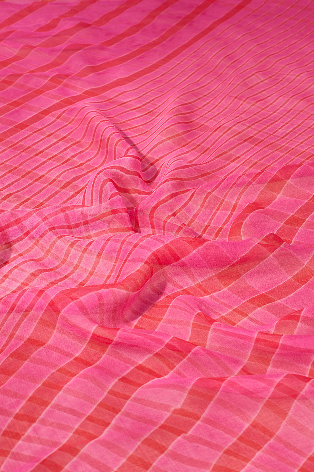 Pink Rajasthan Pure Silk Georgette Tie & Dye Leheriya Saree image number null