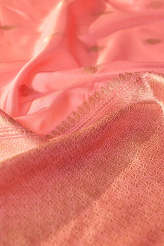 Pink Silk Viscose Cutwork Banaras  Saree thumbnail image number null