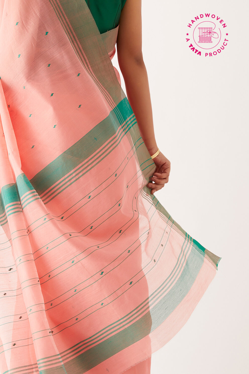 Light Pink Pure Silk Cotton Chanderi Saree image number null