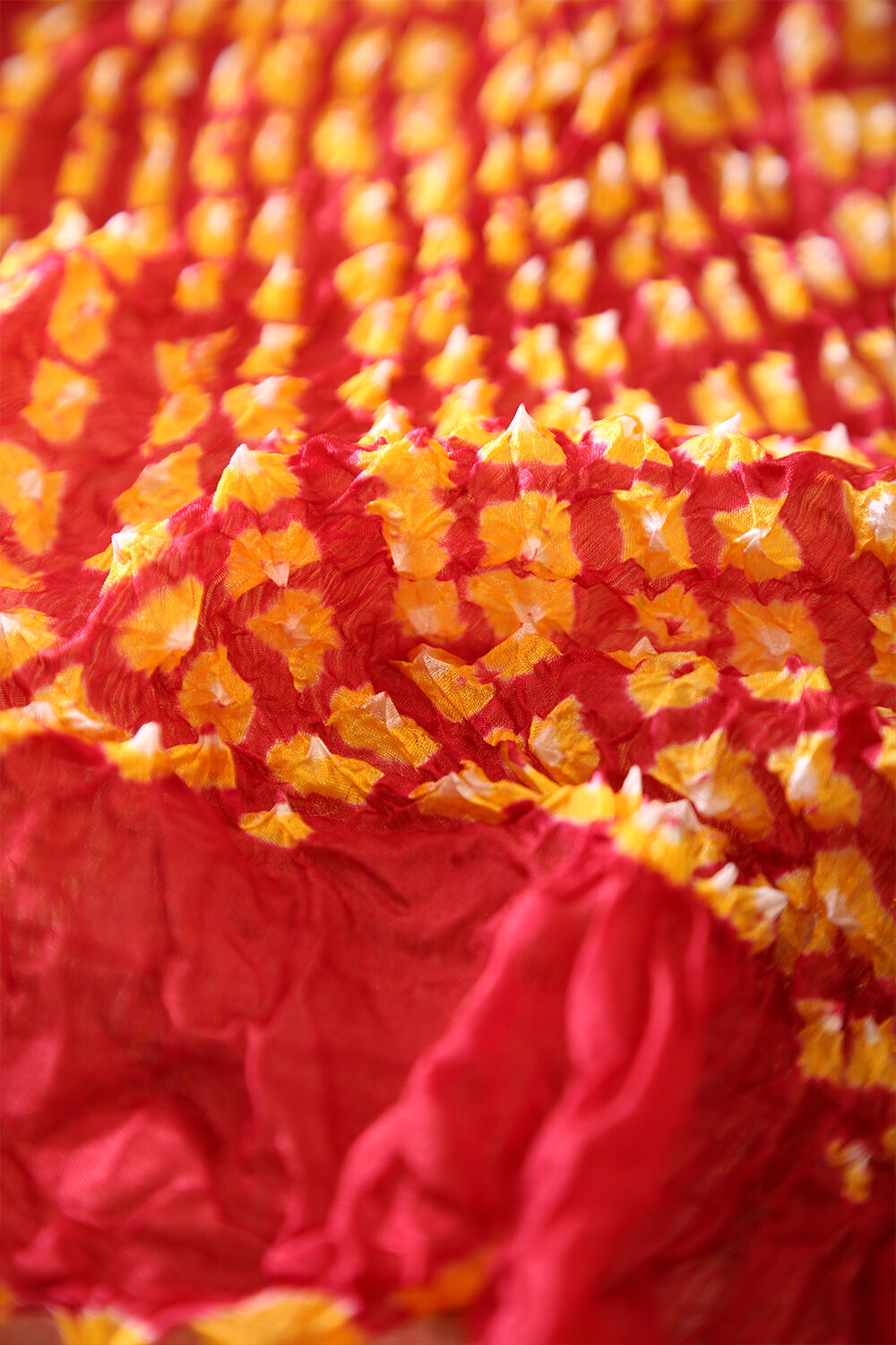 Red Pure Silk Bandhni Stole image number null