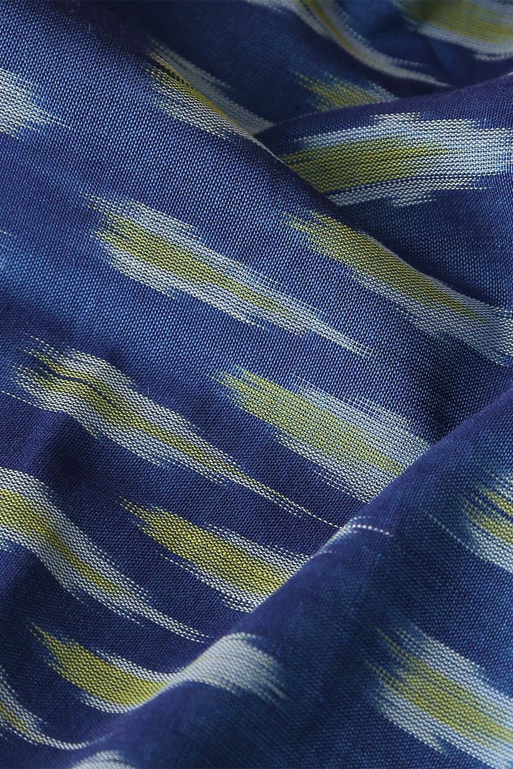 Dark Pure Blue Cotton Pochampalli Ikat image number null