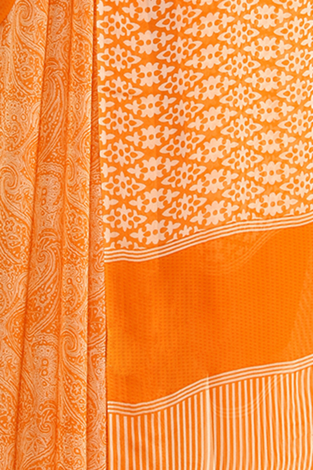 Light Orange Viscose Georgette Printed Saree image number null