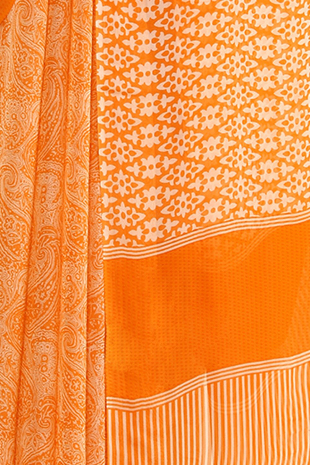 Light Orange Viscose Georgette Printed Saree image number null