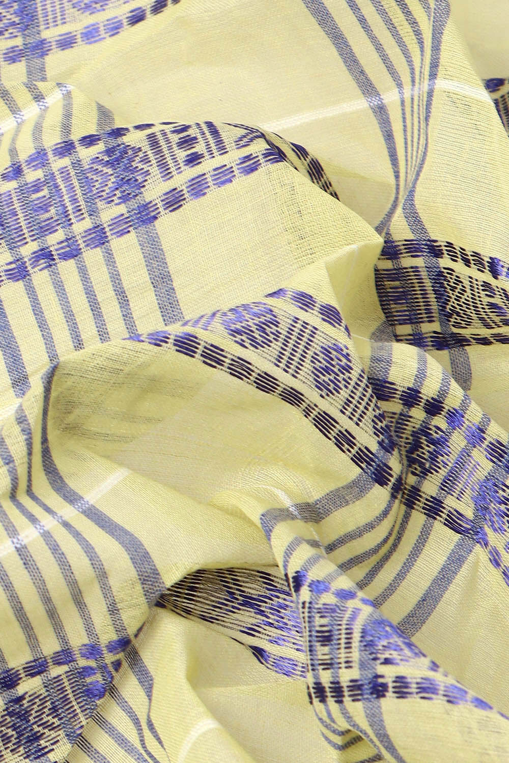 Light Pure Yellow Cotton Bengal Saree image number null