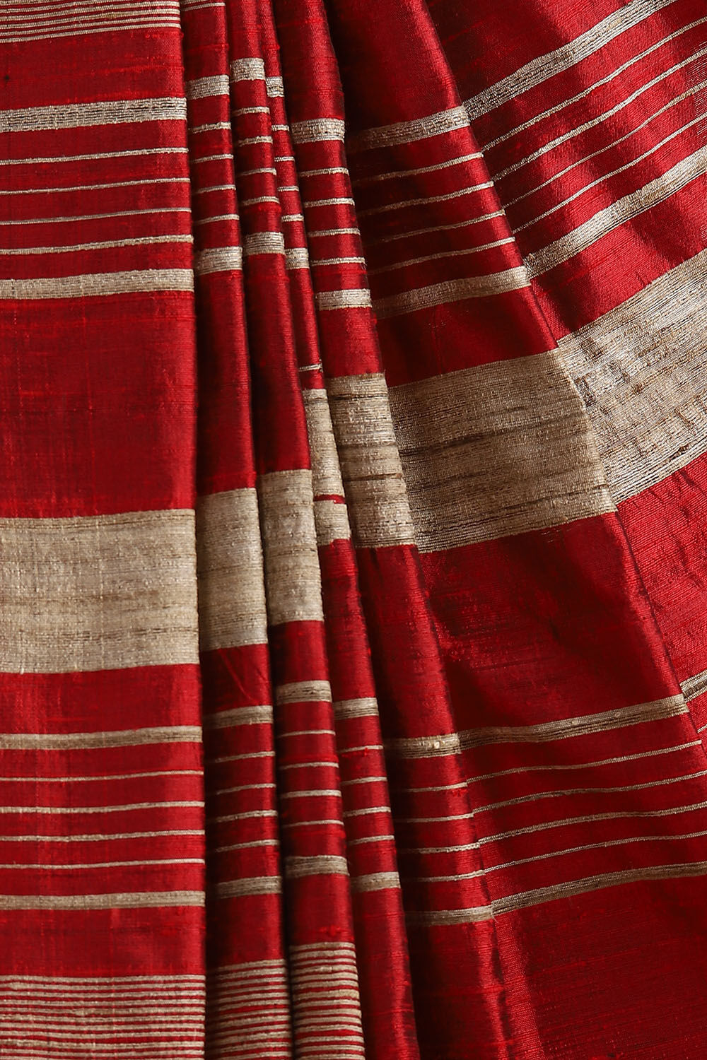Dark Pure Red Silk Woven Saree image number null