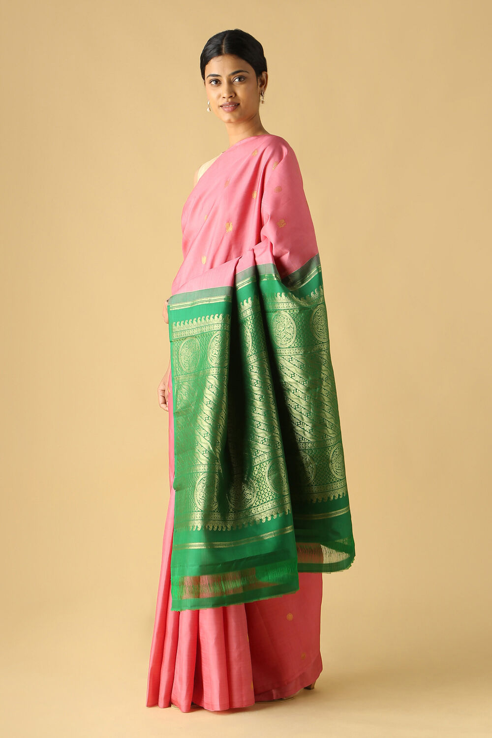 Light Pink Pure Silk Kanjivaram Saree image number null