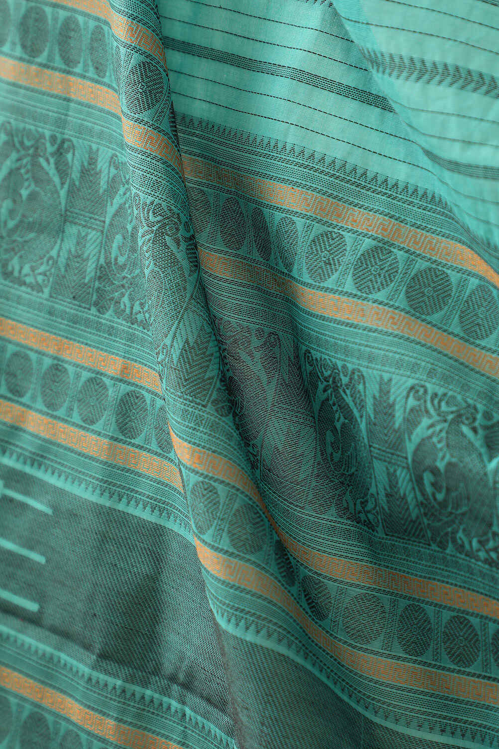 Blue Woven Pure Cotton Saree image number null