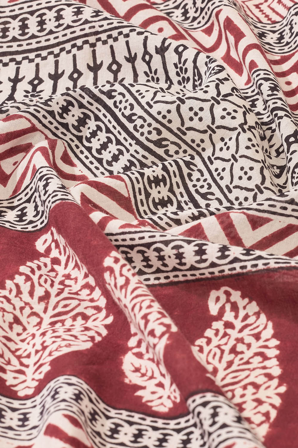 White Bagh Block Printed Pure Cotton Saree image number null