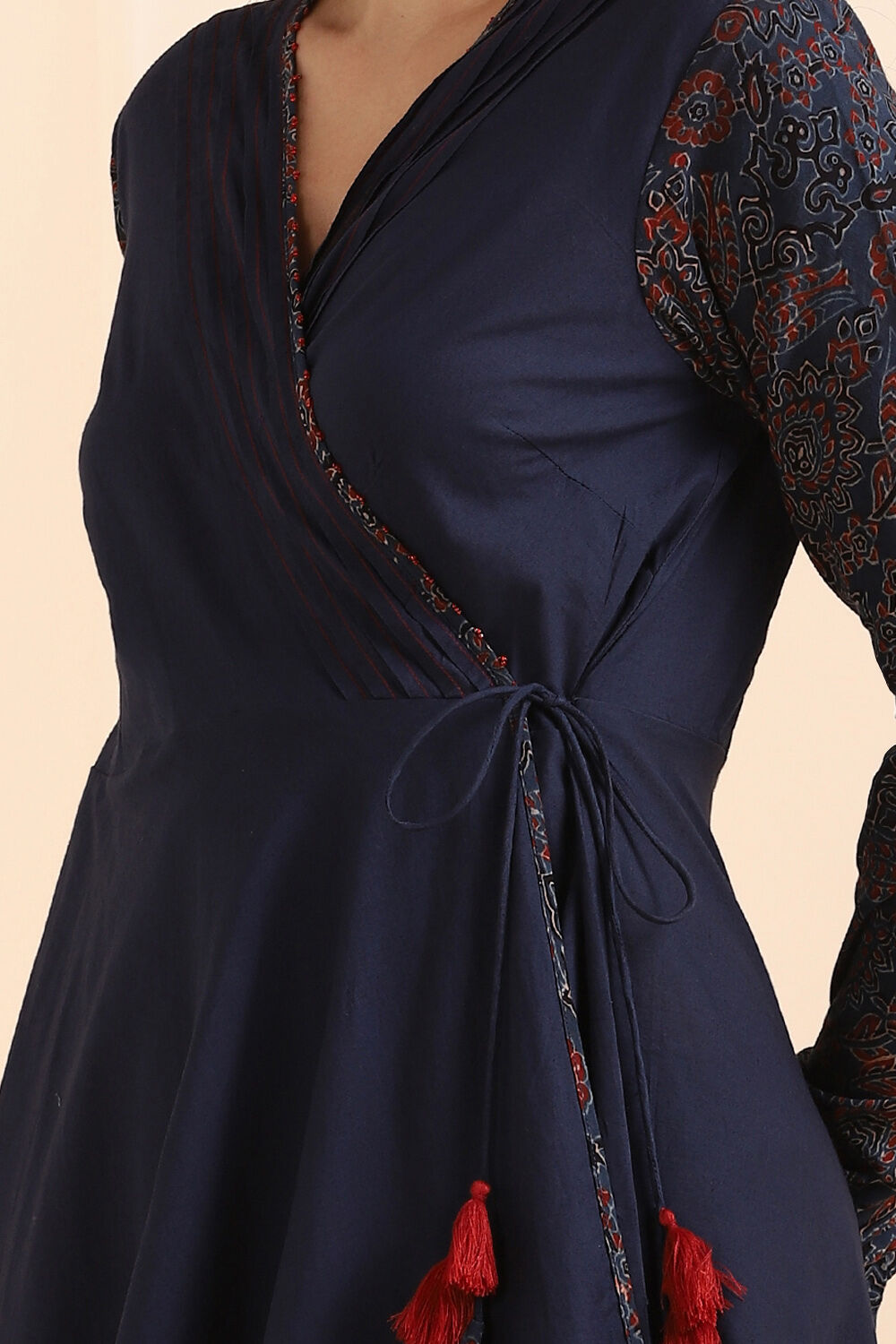 Blue Ajrakh Block Printed Cotton Kurta image number null