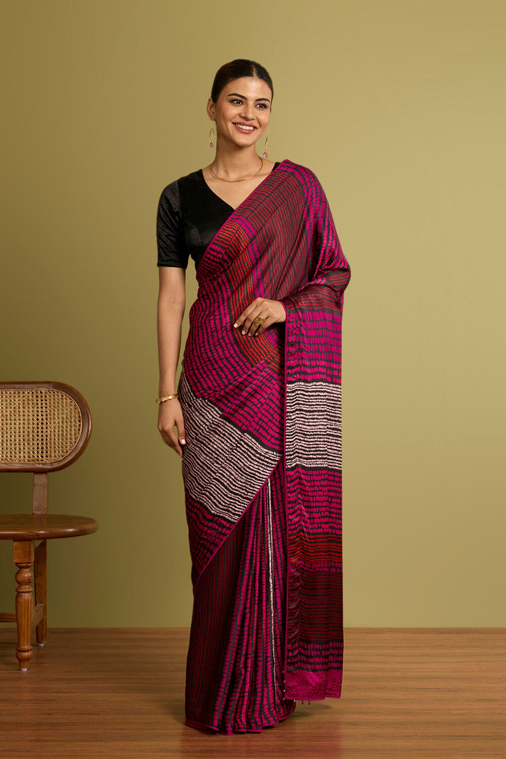 Multi Printed Viscose Saree image number null