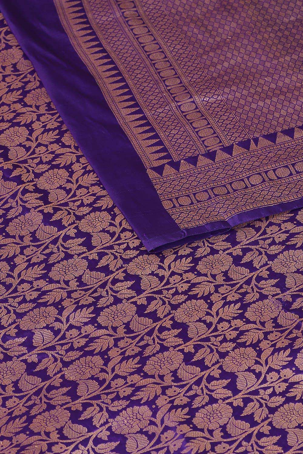 Dark Blue Pure Silk Banarasi Saree image number null