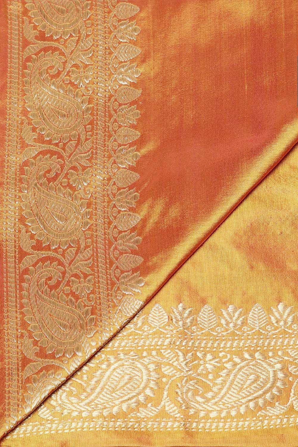 Yellow Pure Silk Banarasi Saree image number null